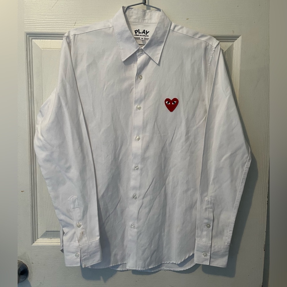 Play Comme des Garcons Long Sleeve Casual Shirt Patch Regular Collar Size M